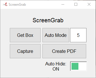 Screen grab user interface